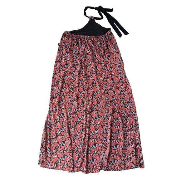 Lulus Floral Black Neck Tie Halter Maxi Dress - Picture 7 of 10